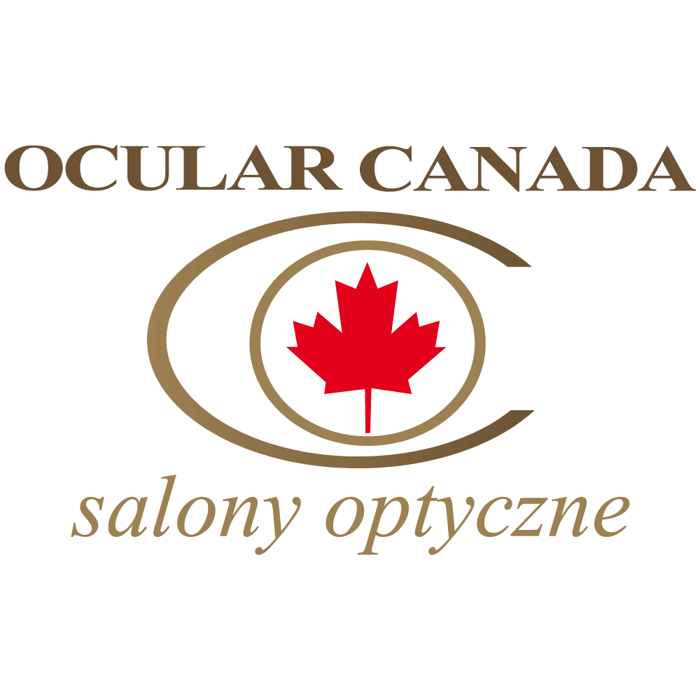 Logo firmy Ocular Canada, w której przyjmuje okulista pomagający dobrać soczewki kontaktowe. Firma ma salony w miastach Gdańsk, Lublin, Rzeszów.